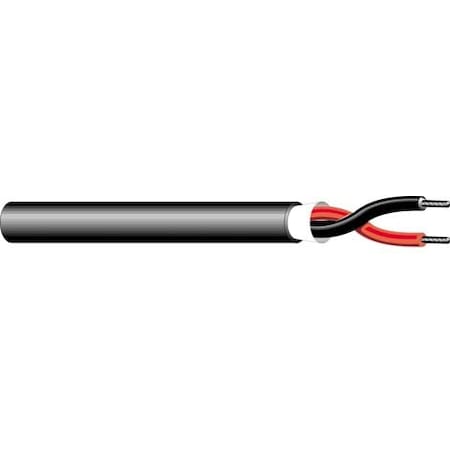 West Penn Wire Multi-Conductor Cable, 12 AWG, 2 C, Black, PVC, Stranded, 300V AC, Indoor, 1000 ft AQ227BK1000